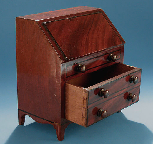 George III Mahogany Miniature Desk-Bank